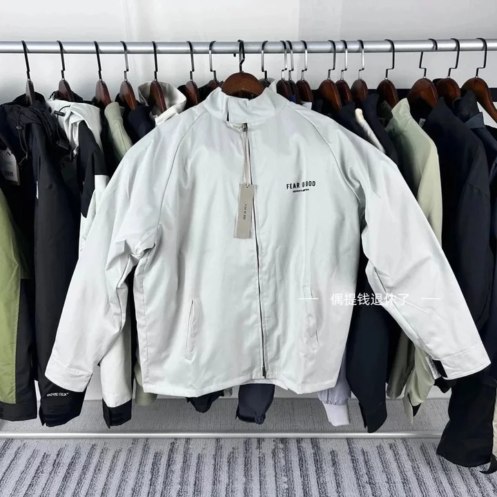 Fear of God Áo khoác FOG Dây kéo Áo khoác đường phố cao cấp Áo khoác in hình thể thao thông thường Áo chống gió Áo thể thao Áo dài tay Áo gió Áo đồng phục bóng chày Áo chui đầu