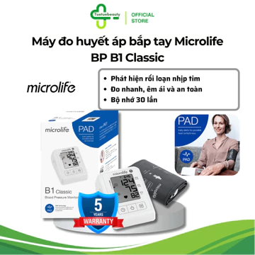Máy đo huyết áp microlife BP B1 classic đo huyết áp, nhịp tim, PAD phát hiện rối loạn nhịp tim