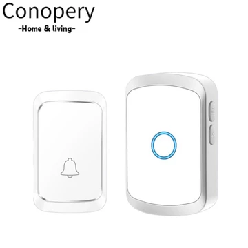 Chuông cửa không dây, Bộ chuông cửa Mini chạy bằng pin USB 300M, có đèn 5 mức âm lượng 60 Chuông cửa Bộ chuông cửa Phòng