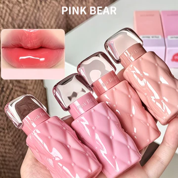 PINK BEAR Son bóng Làm đầy môi Cốc chống dính bề mặt bóng gương Son môi Đường viền môi nhẹ