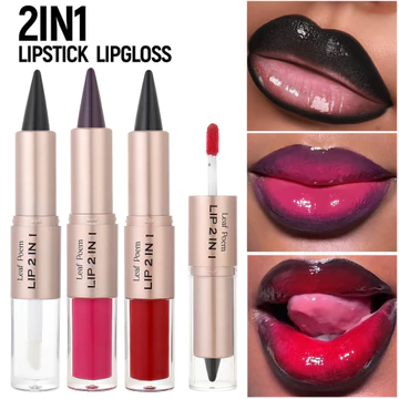 Son môi Lip Liner Lip Gloss Hai đầu Trang điểm hai trong một Matte Hook Line Lipstick Mirror Lip Gloss Lip Gloss Lip Gloss