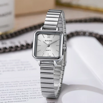 Phong Cách Mới Đồng Hồ Nữ Nhỏ Vuông Đồng Hồ Cuộc Sống Thép Chống Thấm Nước Dây Đồng Hồ Nữ Đồng Hồ Đeo Tay Học Sinh Đồng Hồ Thạch Anh