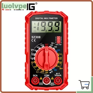 Đồng hồ vạn năng phạm vi tự động LUOLUO, 1999 Đếm Đồng hồ vạn năng kỹ thuật số thử nghiệm HFE, Đa chức năng Tự động phạm vi sóng vuông Buzzer AC DC Đồng hồ vạn năng