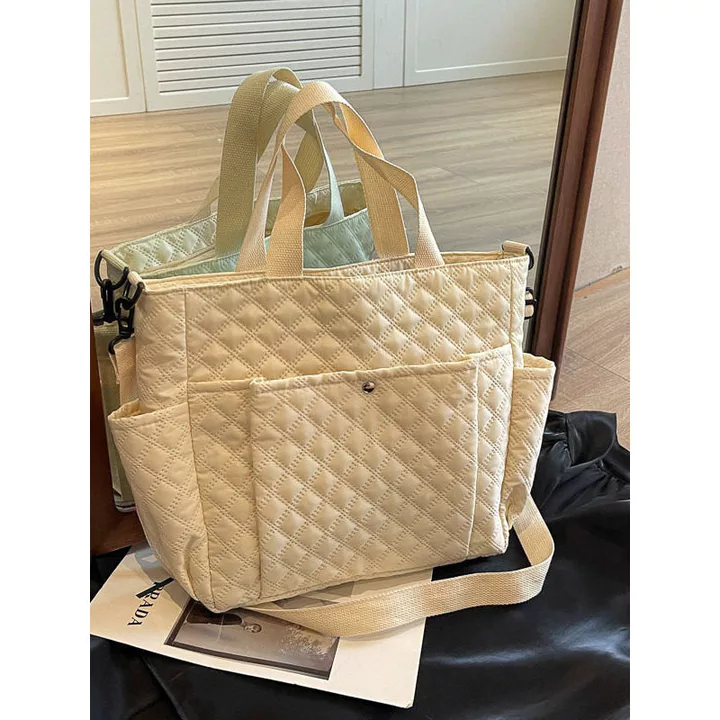 túi tote da túi xách kẹp nách Túi Tote dung tích lớn thường ngày túi đeo chéo một vai ca rô hình thoi mẫu mới thời trang 2026 túi tote nhẹ cho học sinh – 2