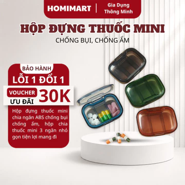 [Mới] Hộp Chia Thuốc Mini 7 Ngày Nhiều Ngăn, Hộp Đựng Thuốc Nhỏ Gọn Chống Ẩm, Tiện Mang Theo Khi Đi Du Lịch