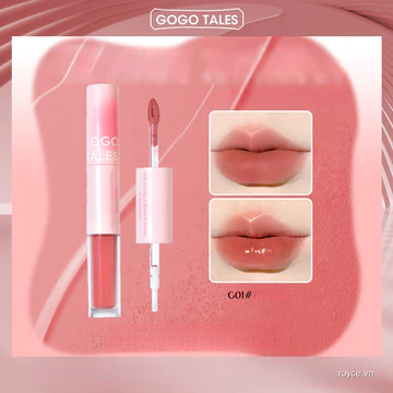 GOGO TALES Double-ended Lip Gloss, Clear Mirror Dewy Glass Lips, Moisturizing Long-wear Lip Tint Lipstick for Women Son bóng hai đầu GOGO TALES, hiệu ứng môi căng mọng như gương, dưỡng ẩm lâu trôi, so