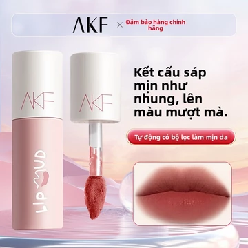 Son bùn AKF nữ tông màu nude, không trôi, không dính cốc, lì, nhám, bóng nước, bóng gương, son kem lì nhung cho mùa thu