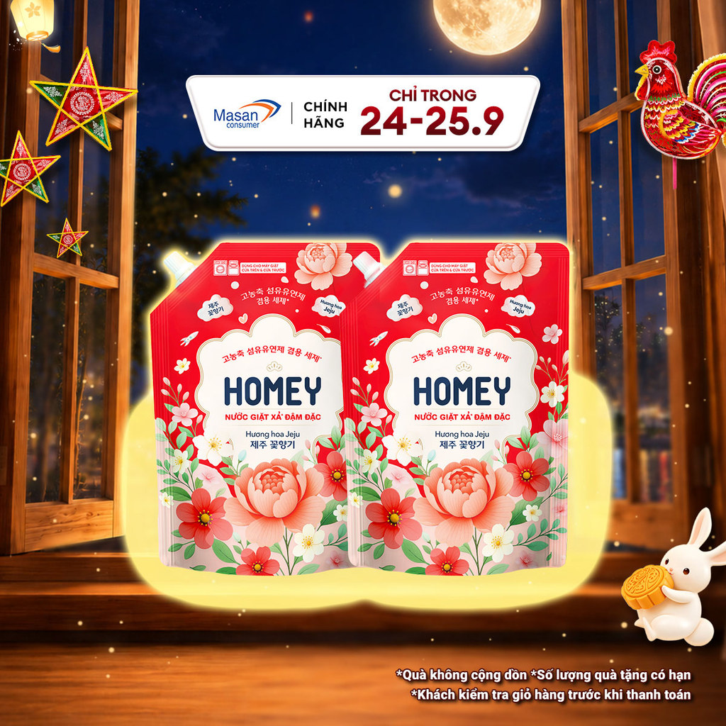 Combo 2 Nước giặt xả Homey đậm đặc túi x 3.4kg