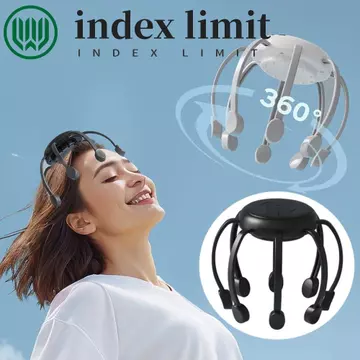 Máy mát xa đầu điện INDEX LIMIT, Máy mát xa đầu thông minh tám móng vuốt, Máy cào đầu Đa chạm 5 chế độ Đầu mát xa da đầu Type-C