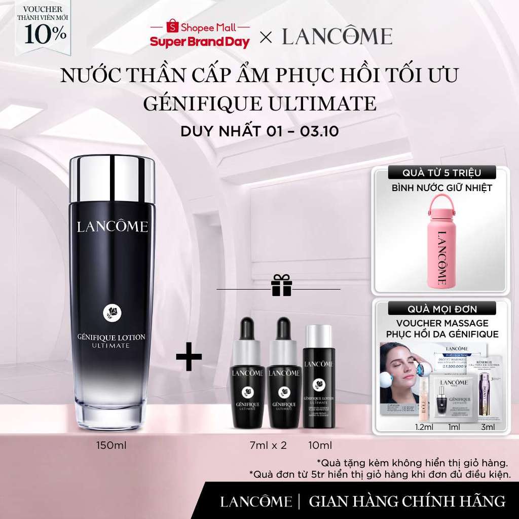 Nước thần cấp ẩm phục hồi tối ưu Genifique Ultimate Lancome 150ML
