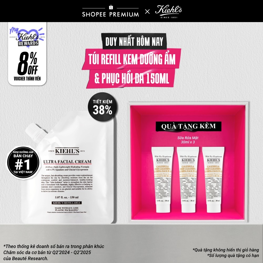 Túi refill kem dưỡng ẩm Kiehl's Ultra Facial Cream 150ml