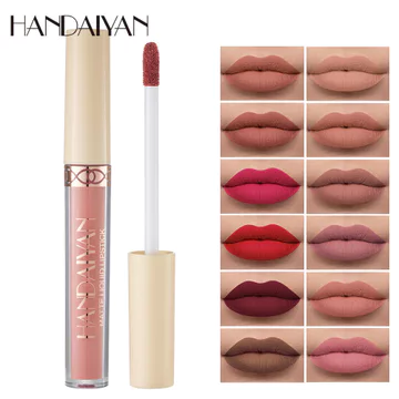 son bóng lì lâu trôi son bóng chính hãng HANDAIYAN HANDAIYAN Matte Matte Velvet 12 Màu Son Bóng Liquid Lipstick Lip Glaze Trang Điểm Xuyên Biên Giới