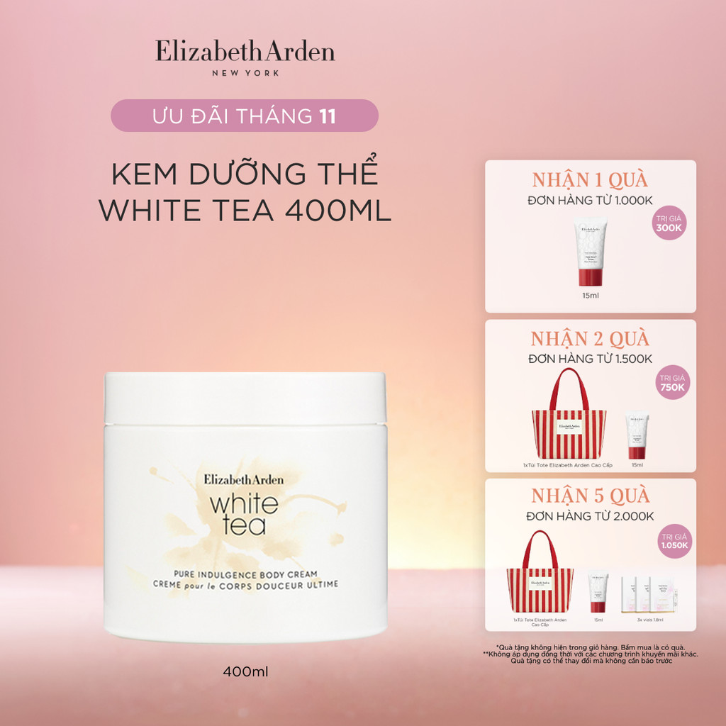 Kem dưỡng thể Elizabeth Arden White Tea Pure Indulgence Body Cream 400ml
