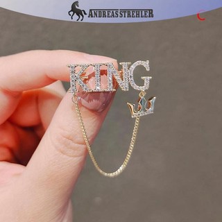 Onetimingfine Thời Trang Nam Nữ Trâm Cài Chữ Dễ Thương Vua Áo Len Áo Phụ Kiện Trâm Cài Tiệc Cưới Trâm Cài Pin Viền Vua Chữ Trâm Cài Ngọc Trai Thổ Cẩm Quà Tặng Trang Sức VN