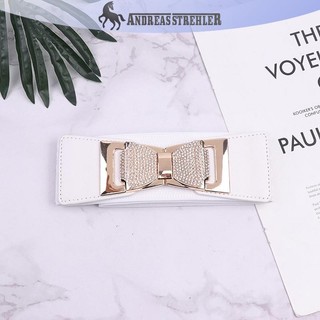 Onetimingfine Dây Thắt Lưng Co Giãn Rộng Kim Cương Giả Nơ Thắt Lưng Nữ Trang Trí VN