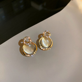 Kim Bạc Thời Trang Hàn Quốc Đơn Giản Cá Tính Bông Tai Kim Cương Chữ Bông Tai Thiết Kế Sense Bông Tai