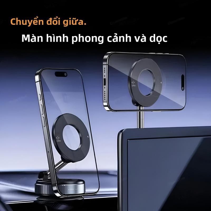 Giá đỡ điện thoại trên ô tô K007 nam châm từ tính hít chân không gắn kính, taplo siêu chắc chắn
