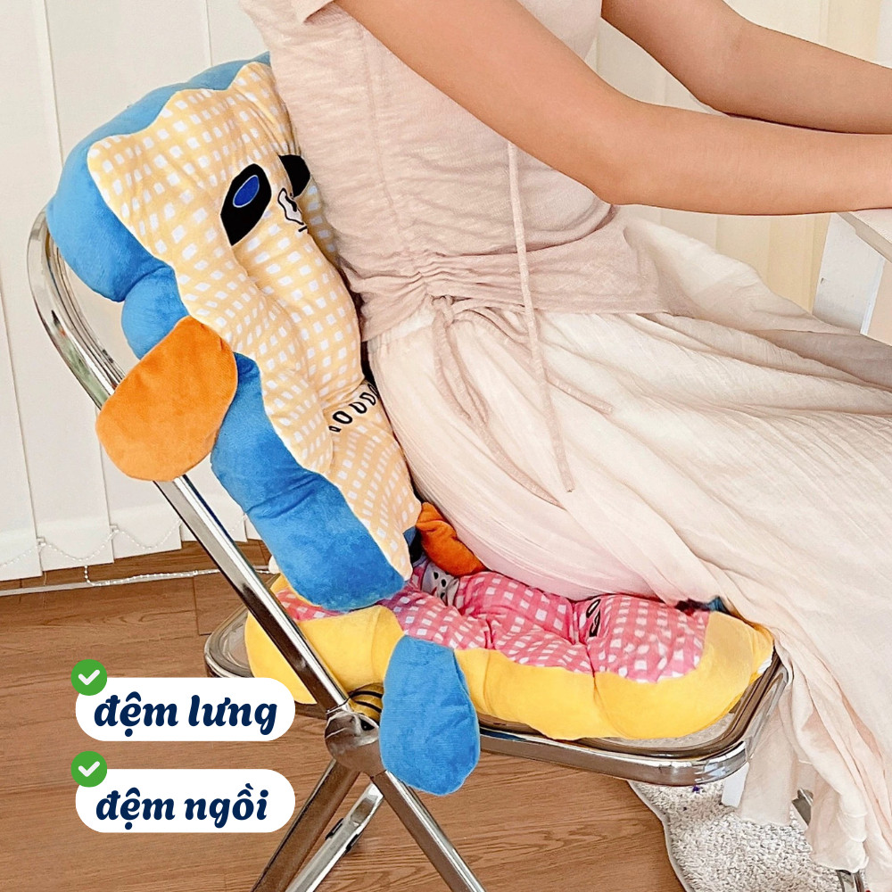 Đệm Ngồi Tựa Lưng Hình Thú Dễ Thương DINOHOME, Đệm Ghế Văn Phòng Sofa Xe Hơi Êm Ái, Trang Trí Phòng Ngủ