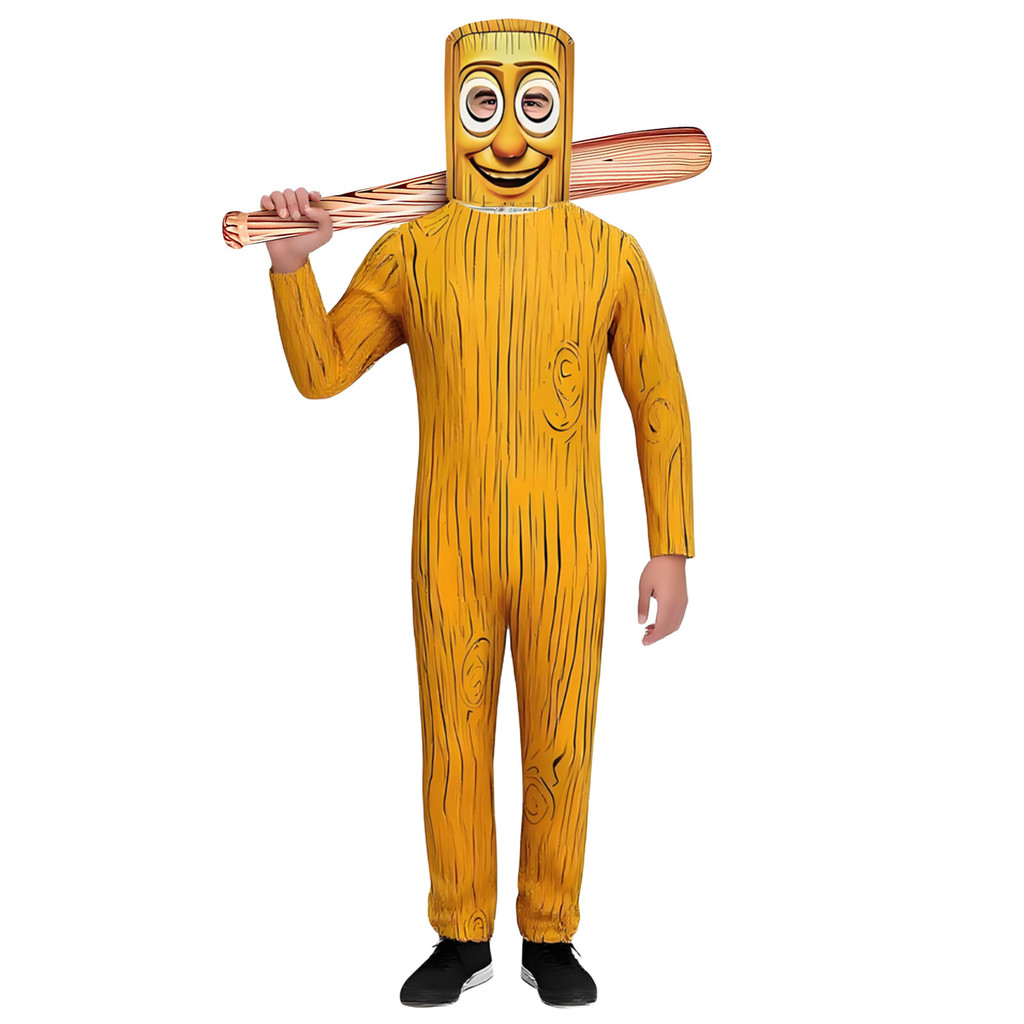 Bộ cosplay Brainrot Tung Tung Sahur vàng, phù hợp cho lễ hội Halloween