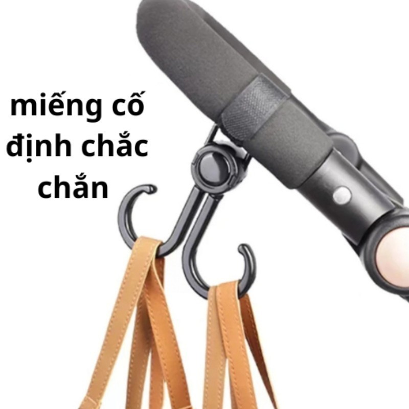 M8 Móc Đôi Treo Đồ Đa Năng Gắn Xe Đẩy, Xe Đạp, Ôtô Xoay 360 Độ Chống Rơi Tiện Dụng MALAN(2 con)