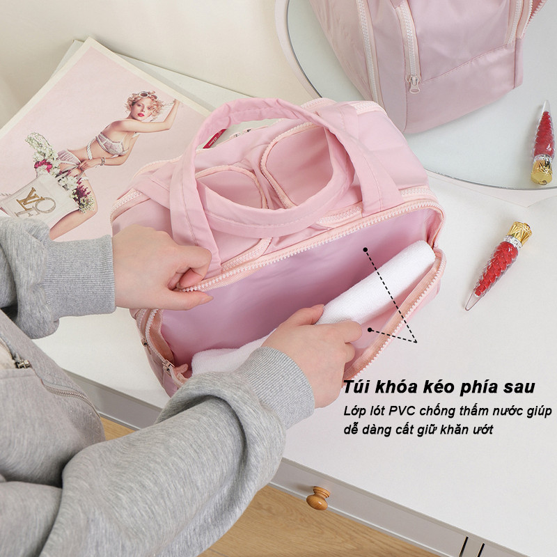 Túi Đựng Mỹ Phẩm Du Lịch Nhiều Ngăn Chống Nước, Túi Makeup Đa Năng Dung Tích Lớn Tiện Dụng Cho Nữ