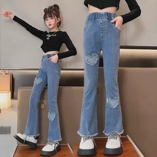 QuầN Jeans ốNg Loe Phong CáCh HàN QuốC MớI, ThíCh HợP Cho Bé GáI Từ 5 12 QuầN ốNg RộNg Cho Bé GáI