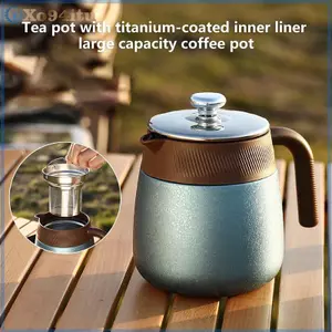 XOITU Ấm đun nước phủ titan cao cấp mới dành cho doanh nhân và gia đình, Ấm trà tách trà và nước có tay cầm và nồi cà phê dung tích lớn VN