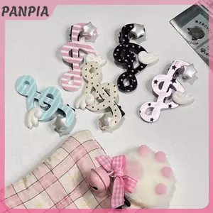 PNPIA- Ngôi Sao Hợp Thời Trang Biểu Tượng Âm Nhạc Cánh Y2K INS Phong Cách Độc Đáo Sọc Bên Kẹp Nổ Kẹp Tóc Trang Sức Phụ Kiện