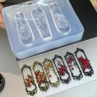 [Mới] 1 Khuôn Làm Móng Tay 3D Retro Khung Cửa Sổ Hoa Hồng Khung Móng Tay Khuôn 3D Khắc Khuôn Silicon Dụng Cụ Trang Trí Làm Móng Tay DIY.