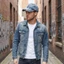 Mũ bóng chày Denim DONOVANQQ, Mũ bố rách rách rách rách rách cổ điển, Thoải mái vừa vặn Viền viền lớn vành mềm mại Mũ đeo thường ngày