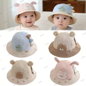 Mũ ngư dân PYCOU, Mũ chống nắng hình khủng long cho trẻ em, Mũ Cotton hoạt hình chống gió dễ thương cho trẻ em 1-3 tuổi