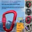 VVDZA Professional Safety Carabiner, Móc chìa khóa hình chữ D 7 màu, Thiết bị bảo vệ leo núi 48 * 80mm Khóa leo núi bằng nhôm