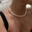 Vòng cổ ngọc trai hai lớp thanh lịch dành cho nữ, 2026 Trang sức Choker tối giản sang trọng thời trang mới