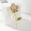 AqToCna Thời Trang Kim Cương Giả Thực Vật Rosette Hoa Ngọc Trai Thổ Cẩm Dành Cho Nữ Dự Tiệc Trang Sức Phụ Kiện Quà Tặng AqToCna