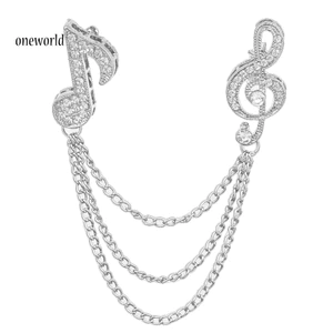 Một thế giới| Unisex Kim Cương Giả Âm Nhạc Note Dây Tua Rua Trâm Pin Ve Áo Huy Hiệu Khăn Choàng Trang Sức