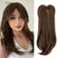 DELMER Lớp Tóc Topper Có Nổ, Phần Mở Rộng Tóc Thẳng Tóc Tổng Hợp Toppers, Kẹp Ombre Liền Mạch 22 Inch Trong Tóc Topper Tự Nhiên Tăng Âm Lượng Tóc