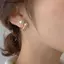 VFZ 2021 Bông Tai Ngọc Trai Sang Trọng Hàn Quốc Cho Nữ Thời Trang Đơn Giản Ngọc Trai Bông Tai OTE