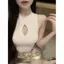 2026 Sweet Hot Scheming Pure Desire Style Đơn giản Màu trơn Dây dệt kim Áo Vest nữ Mùa hè Phong cách mới Hot Girl Chic Slim-fit Inner Short Top HALTER Đẹp Đáy lưng bên trong bên ngoài Hai lần mặc Cami