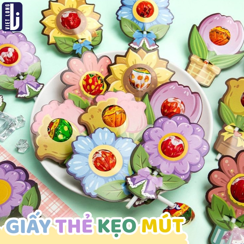 Thẻ Cài Kẹo Mút Combo Set 60 Gắn Kẹo Mút, Đồ Trang Trí Và Đồ Tặng Bé Gái Dịp Ngày Lễ