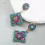 PNPIA- Vintage Bohemian Hoa Màu Kim Cương Giả Hạt Bông Tai Dành Cho Nữ Tính Khí Thời Trang Quà Tặng Trang Sức