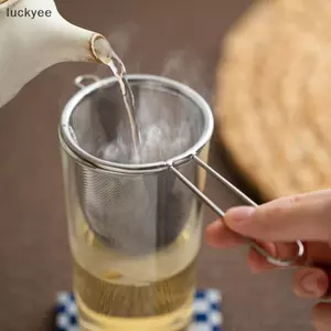 Luckyew Máy pha trà bằng thép không gỉ Bộ lọc rò rỉ trà có thể tái sử dụng Bộ lọc ấm trà Hình dạng tai đơn Cà phê Thảo mộc Máy khuếch tán gia vị có tay cầm TQ