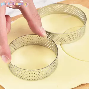 Khung ảnh 5 / 6 / 7 / 8 / 9 / 10 CM Nhẫn Tart đục lỗ có lỗ Thép không gỉ Tart Đáy Tháp Trái Cây Bánh Quiches Bánh Vòng Bánh Mousse Khuôn Nướng VN