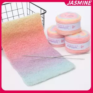 JASMINE Gradient Nhiều màu sắc Mohair Sợi cầu vồng nhiều màu 165 mét Sợi mềm dệt bằng tay để đan len móc Jaet JASMINE