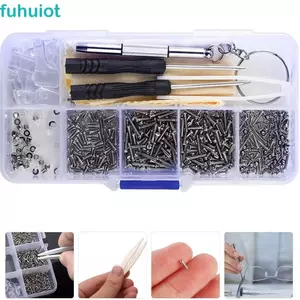 FUHUIOT 500 Chiếc Bộ Dụng Cụ Sửa Chữa Kính, Vỏ Chống Trơn Trượt Hỗ Trợ Mũi Kính Mắt Khung Bảo Trì, Nhíp Sáng Tạo Kim Loại Di Động Kính Mát Tua Vít Các Loại Quang