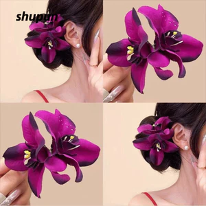 Kẹp Tóc Phong Lan SHUPUN, Vải Bohemian Hoa Kẹp Tóc, Nhựa Nhiều Màu Sắc Phong Cách Hàn Quốc Mũ Đi Biển Kỳ Nghỉ
