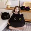 YOLOGO Mèo Đen Sang Trọng Búp Bê, Bóng Tròn Cuddly Đệm Gối, Hoạt Hình 4 Kích Thước Plushie Đồ Chơi Nhồi Bông Quà Tặng