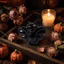 THEGIRL8B Bat Figurine, Trang trí dơi tự nhiên được chạm khắc, Máy tính để bàn điêu khắc Mini Obsidian Labradorite nhỏ dễ thương