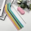 Có Thể Tháo Rời Có Thể Tái Sử Dụng Nhiệt Độ Cao Uống Silicone Ống Hút Bàn Chải Làm Sạch Túi Bảo Quản Khuỷu Tay Ống Thẳng Tùy Chọn 27IJ