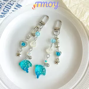 TMOY Chủ đề đại dương Dây chuyền điện thoại di động Động vật biển Đính cườm Móc khóa điện thoại cá mập Túi quyến rũ Mặt dây chuyền Phụ kiện TMOY