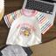 Áo thun Cotton nguyên chất cho bé Quần áo mùa hè ngắn tay cho trẻ em Phù hợp mọi trận đấu thông thường Bé trai Bé gái Thời trang Áo mùa hè Quần áo trẻ em JNTE